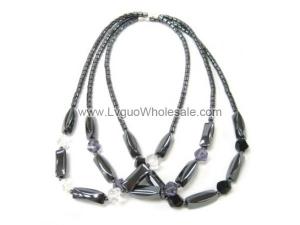 Clear Crystal Hematite Beads Stone Necklace